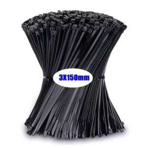 Кабельні стяжки 2.5(3)×150 мм 100шт універсальні нейлонові хомути для фіксації кабелів та деталей