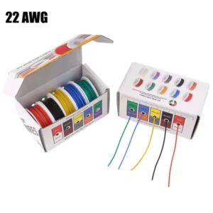 Набір монтажного проводу в коробці (22AWG, 300V, 5 кольорів, 50 м)
